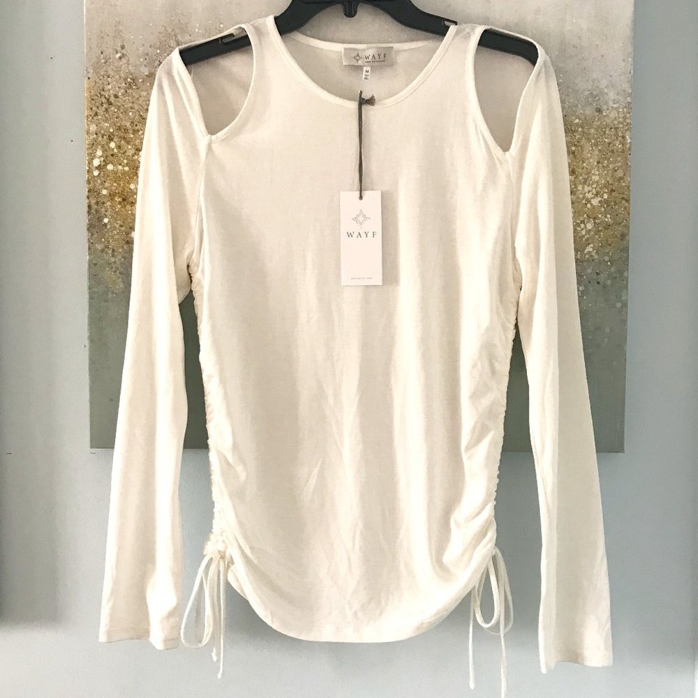 Wayf Cut-Out Shirt with Rouched Drawstring Sides (NWT)